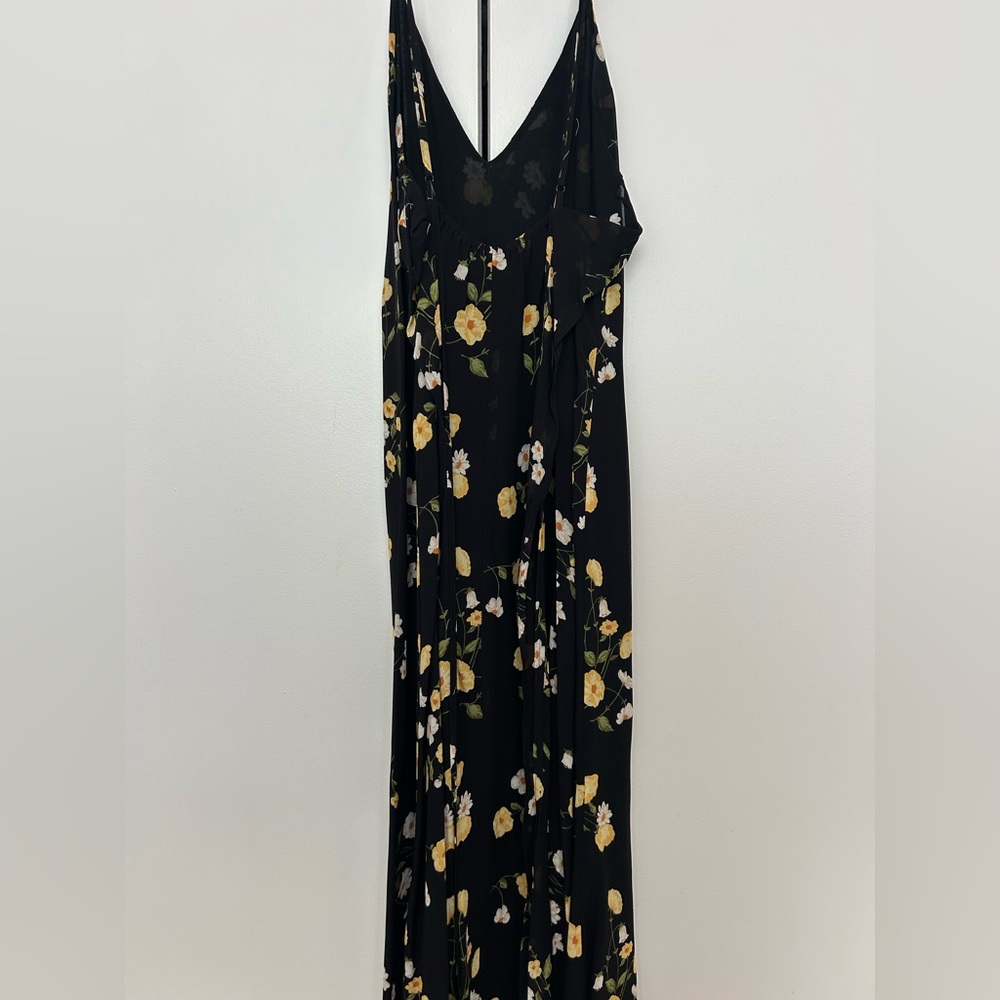 Reformation Black Maxi Dress with Yellow Floral Pattern - Picture 2 of 3
